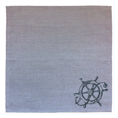Serviette aus Leinen "Steuerrad"