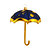 Gläserner Regenschirm blau/gold (1)