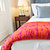 Luxuriöse Wolldecke „Koivu“ von Karvinen | orange auf pink (1)